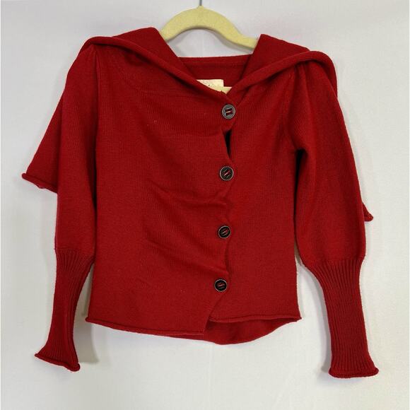 Persnickety Girls Red Cardigan And Brown Wool Blend Pants USA Made Size 4 - Picture 15 of 16